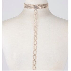 Gold Silver Choker Long Rhinestone Necklaces